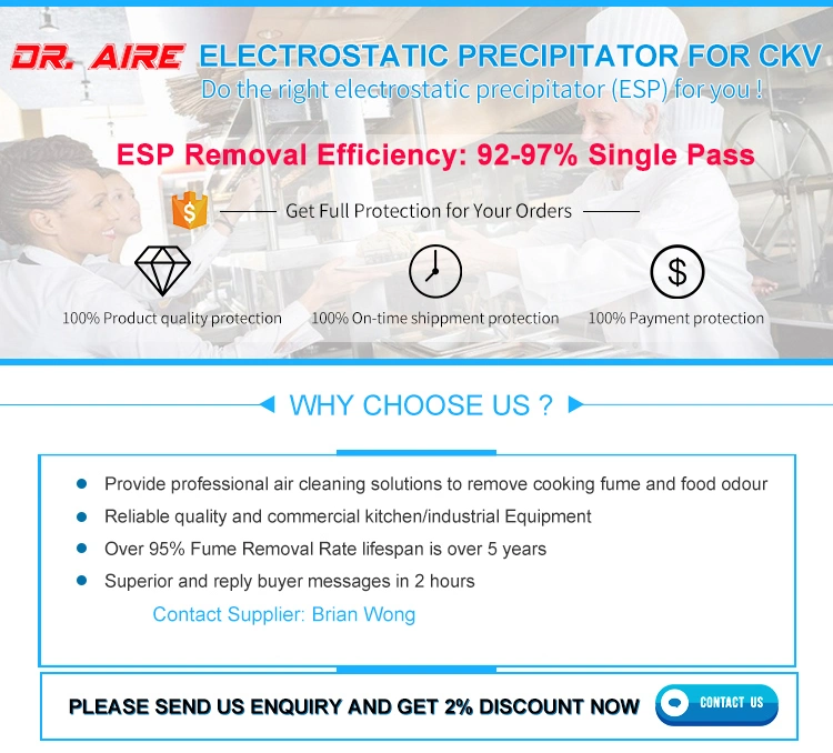 Dr Aire Over 95% Smoke Remove Filter with Ventilation Exhaust Fan for Commercial Kitchen